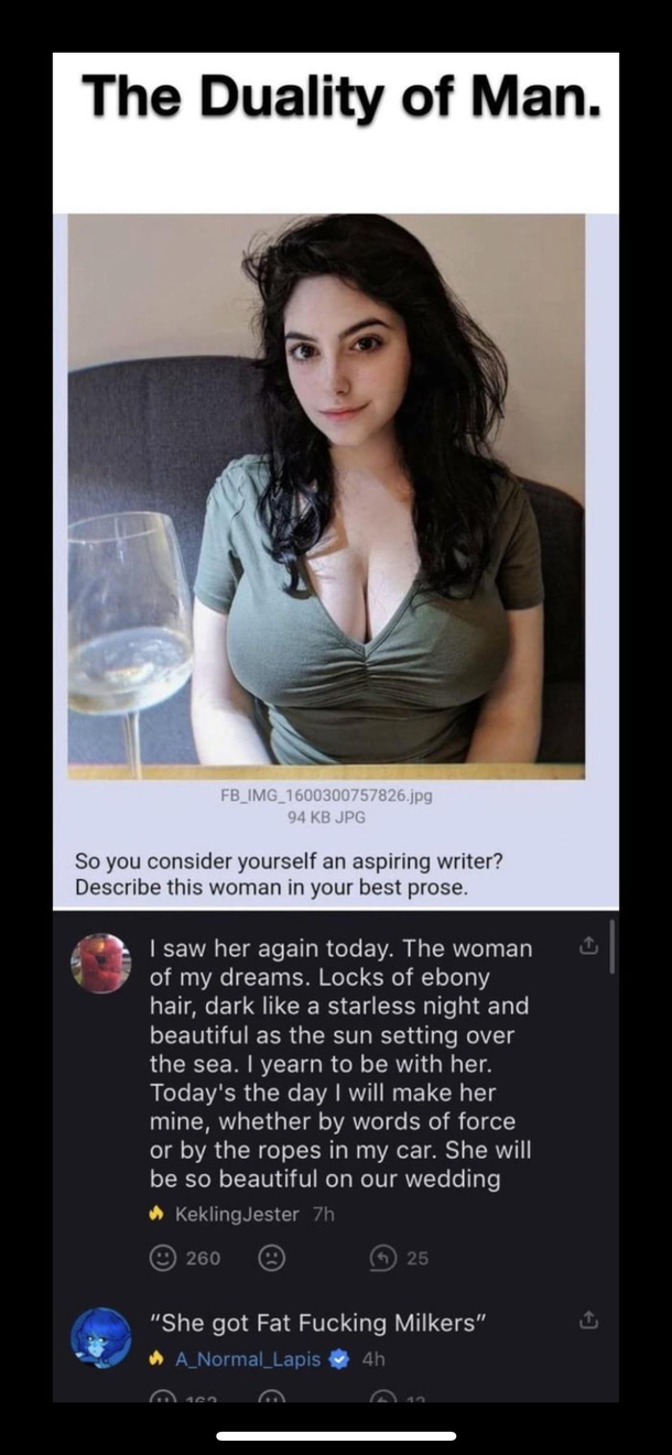 The Duality of men in a single picture