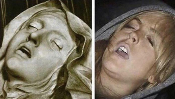 The Ecstasy of St Teresa By Gian Lorenzo Bernini- Lindsay Lohan passed out after a night of partying
