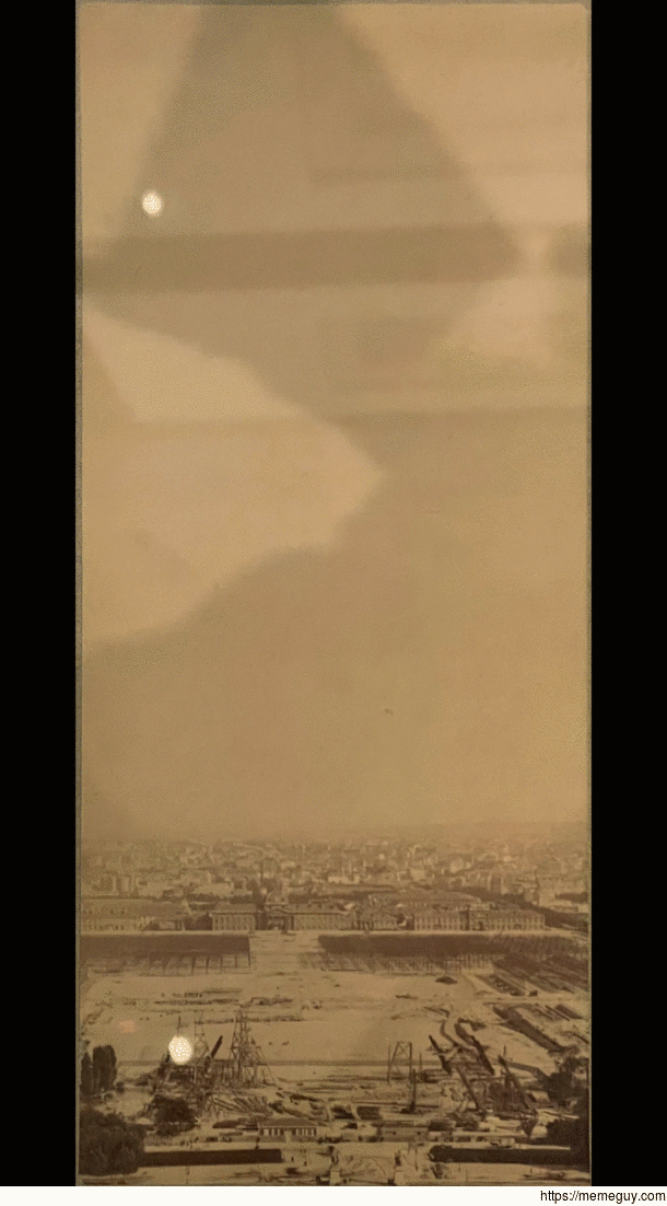 The Eiffel Tower being built in 
