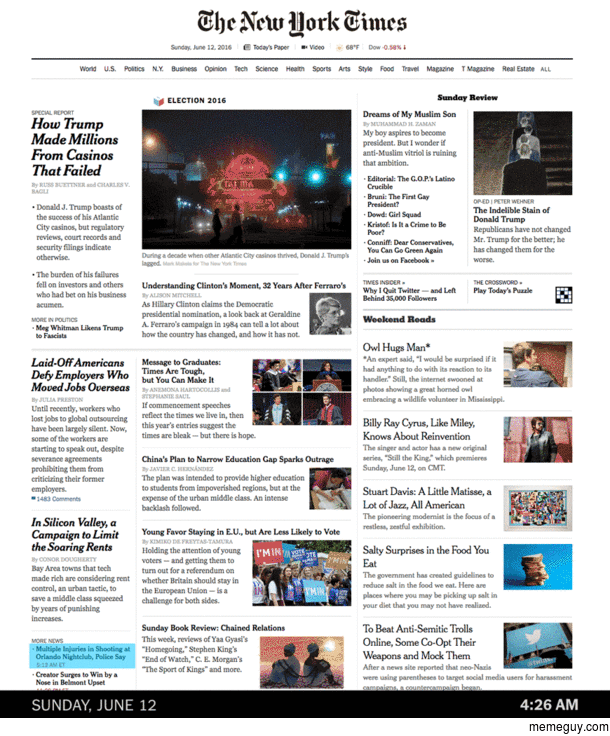 The evolution of The New York Timess homepage conveys the mounting horror of the Orlando shooting