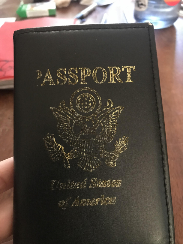 The first P on my passport case is wearing off