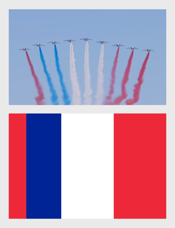 The Flag of France according to the French Air Force