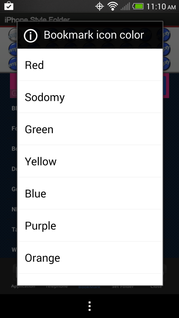 The folder app I downloaded has an interesting color option