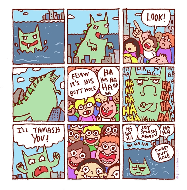 the giant monster attacks - Meme Guy