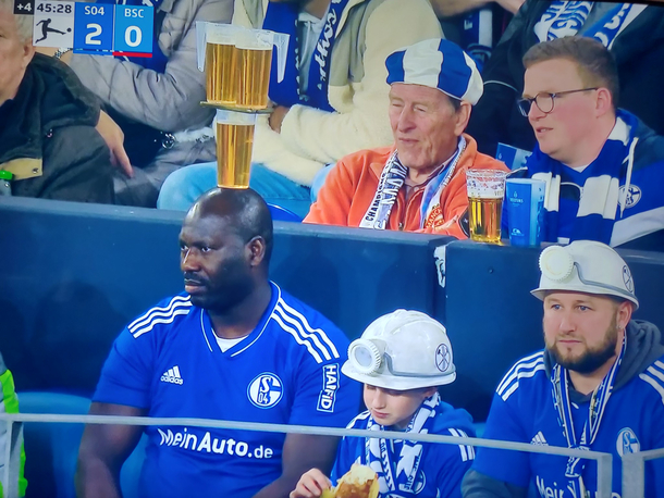 The great balancing act by Schalke fan