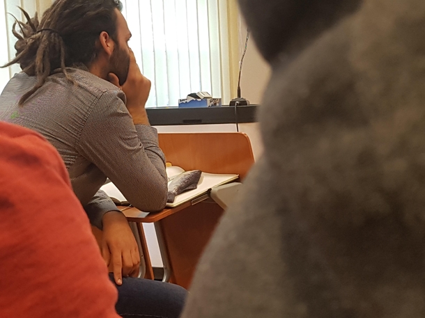 The guy just has a fcking fish on a his notebook Just wanted to share