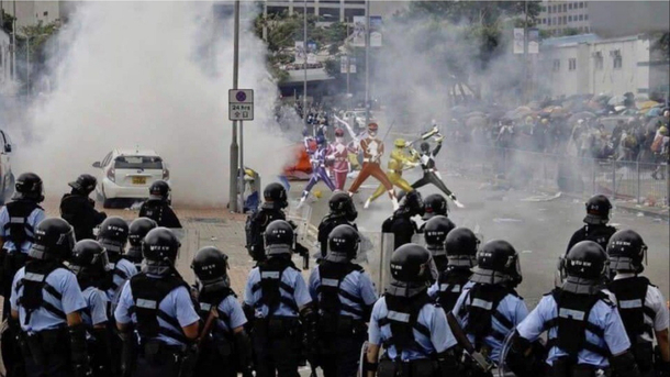 The Hong Kong police has revealed  tear gas cans were used to stop these  individuals