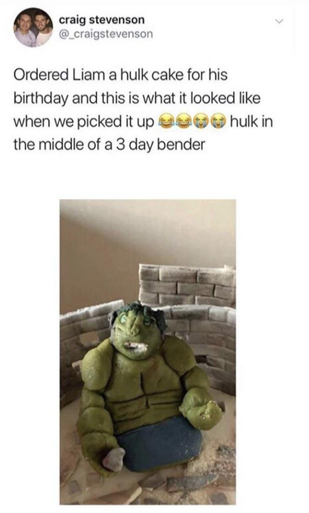The hulk is going through it