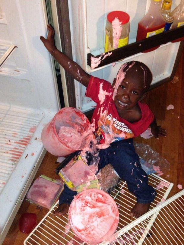 The ice cream it just attacked me