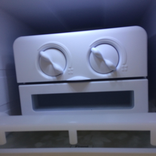 The ice maker in my mums freezer has seen some shit