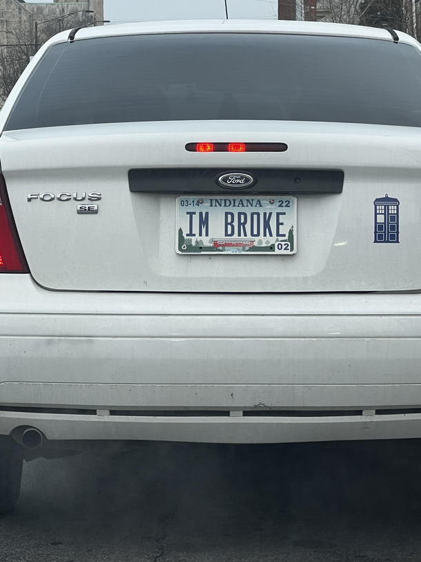 The irony of paying additional for a vanity plate