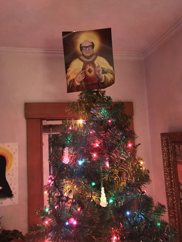 The kids insist on having Danny DeVito as our Christmas tree topper