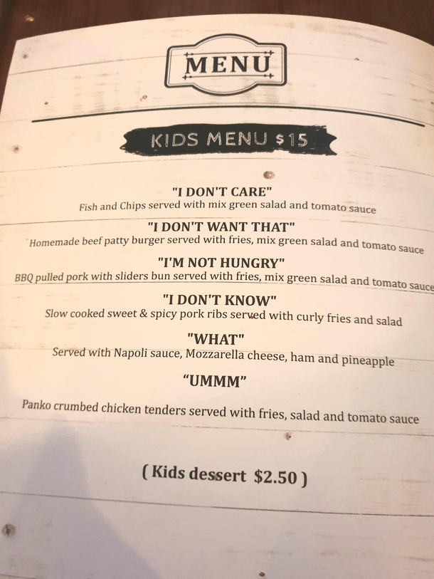 The Kids Menu At A Local Restaurant Meme Guy the-kids-menu-at-a-local-restaurant-meme-guy