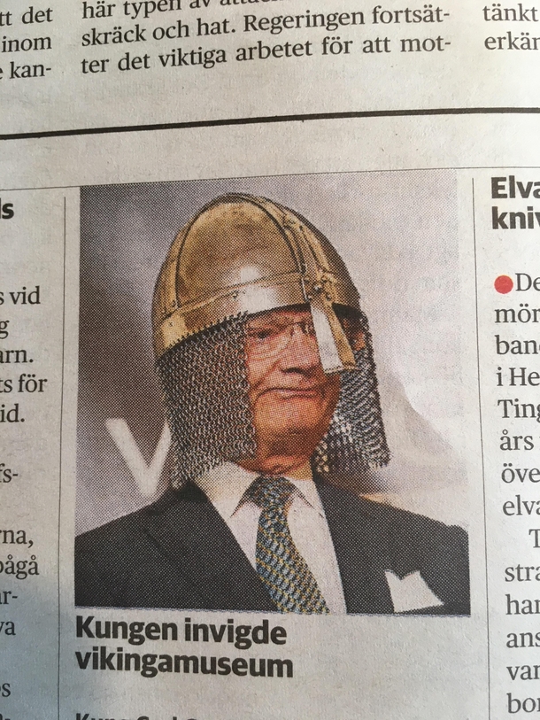 The king of Sweden opening a new Viking museum