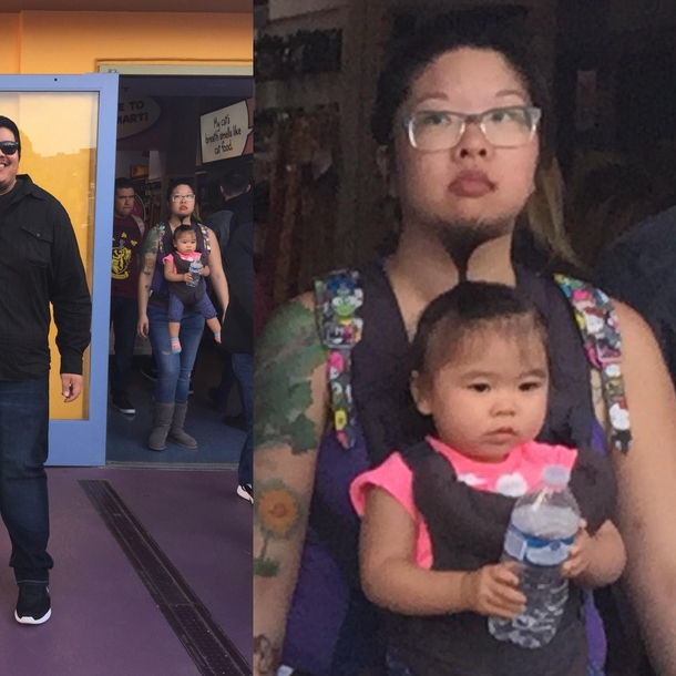 The lady in the background of my photo looks like she has a beard
