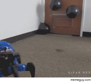 The last balloon trembles but laser robot has no mercy