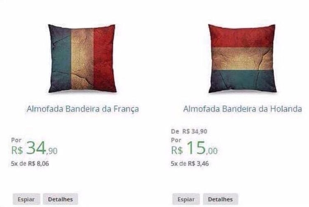 The left cushion is French the right one Dutch Can someone explain this