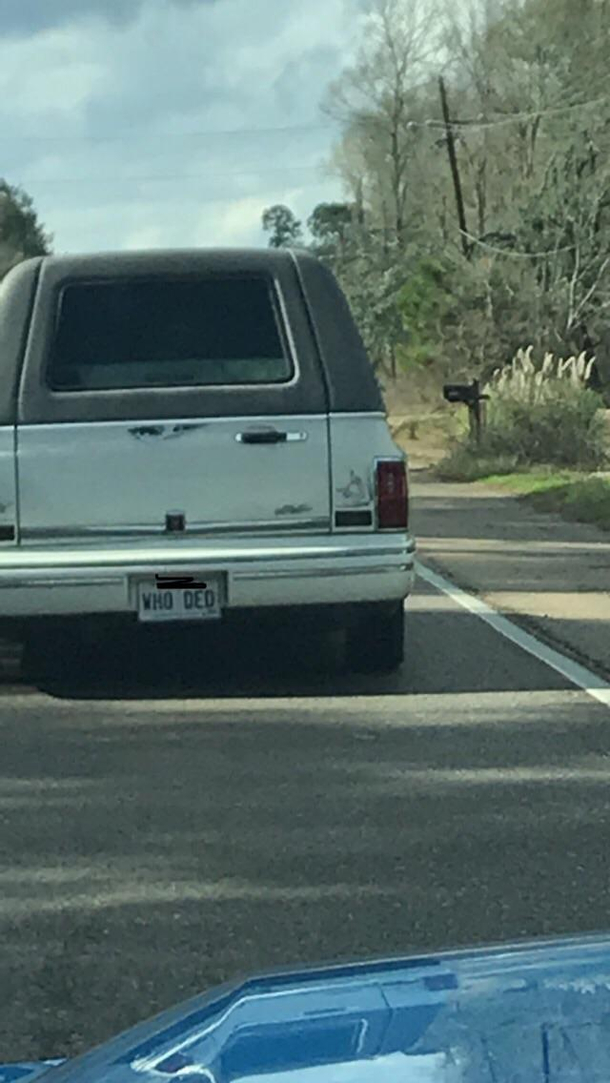 The license plate on this hearse