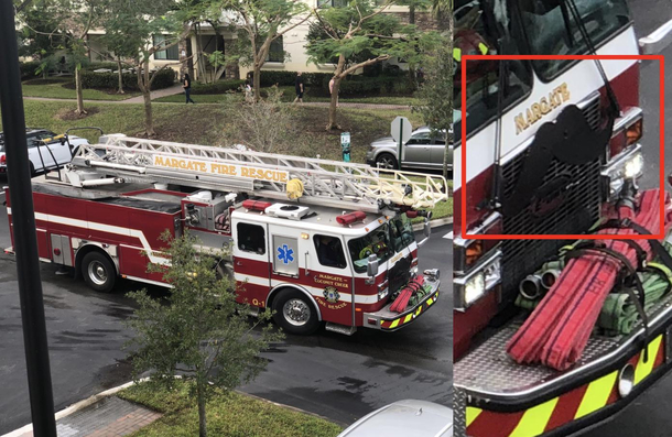The local fire truck has a MUSTACHE