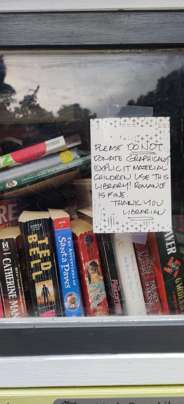 The local Little Free Library has gotten a little too risque