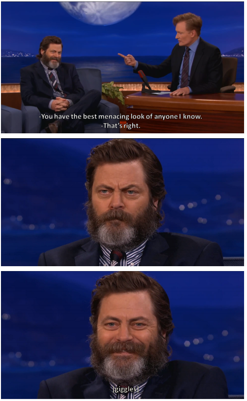 The menacing look of Nick Offerman