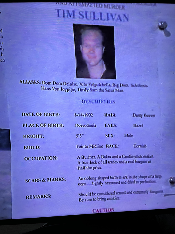 The missing persons board in Jeepers Creepers has some interesting descriptions