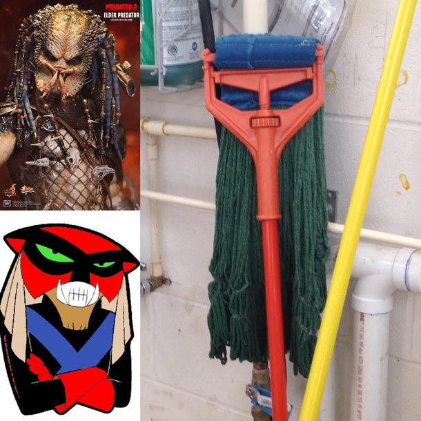 The mop at my work looks like the offspring of Predator amp Brak