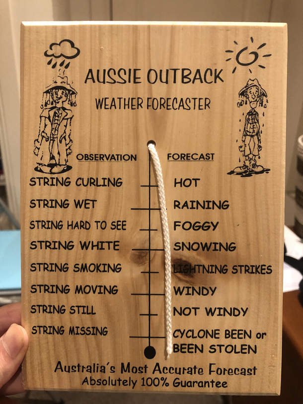 The most accurate weather forecast apparatus Ive ever seen