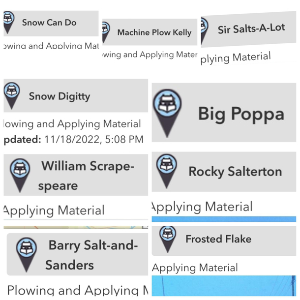 The names plow drivers give their plows