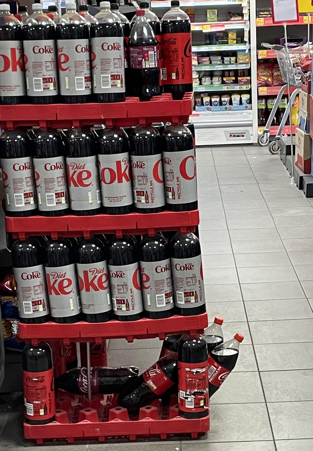 The next move in this game of Coke Jenga is going to be tough