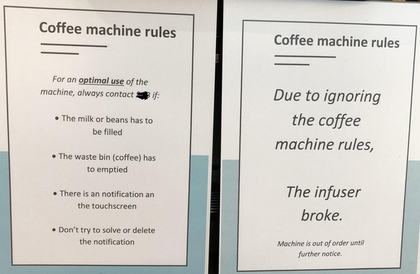 The notice on the right was just added