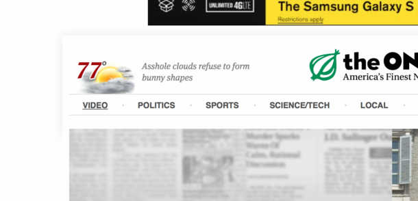 The Onion Seems A Bit Agitated In Its Weather Forecast