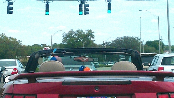 The only hat to wear in a convertible