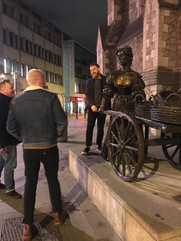 The only part of Molly Malones statue in Dublin that is polished