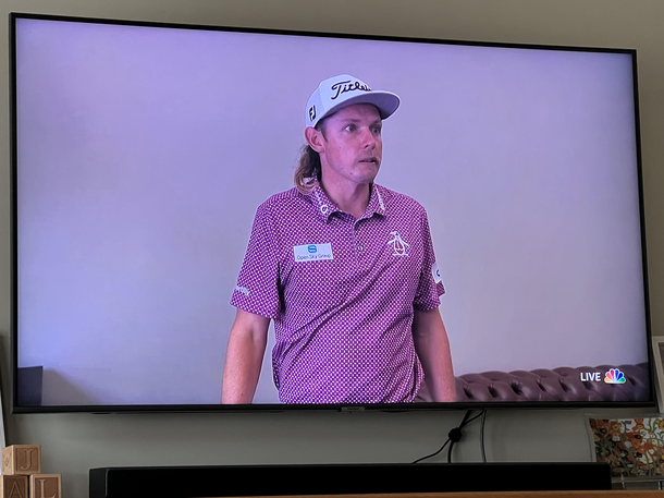 The Open champion looks like hes ready to shotgun  Busch Lights in the clubhouse