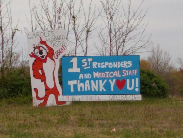 The past month summarized into a roadside sign Spotted in Pemberton NJ