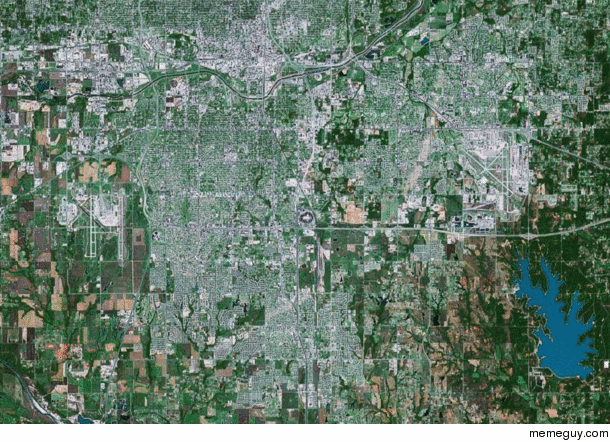 The path of the  F Tornado in Oklahoma can be seen in Google Maps