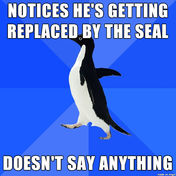 The penguin doesnt like confrontation