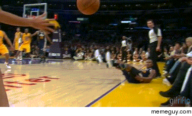 The perils of sitting courtside at an NBA game