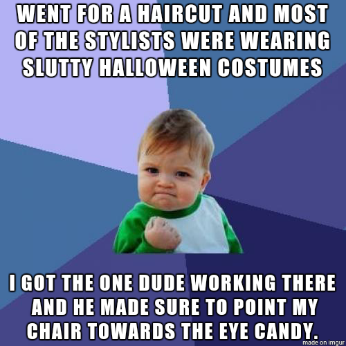 The perks of a last minute haircut on Halloween