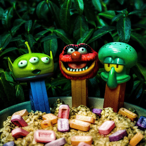 The Pezcuzzi - me oatmeal and pez in bowl 