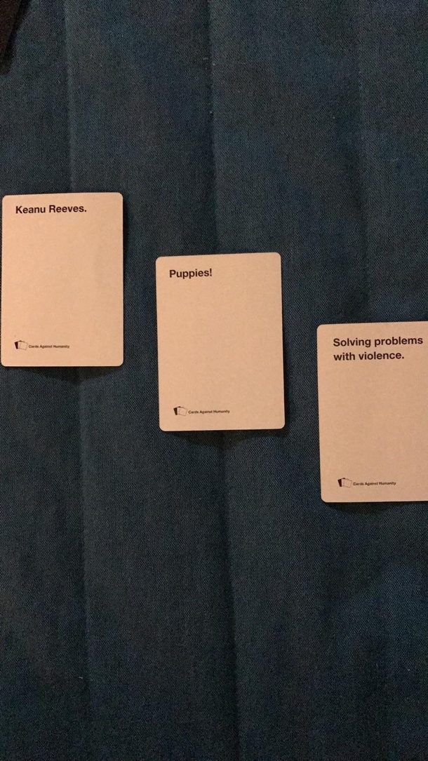 The plot of John Wick  as explained by Cards Against Humanity