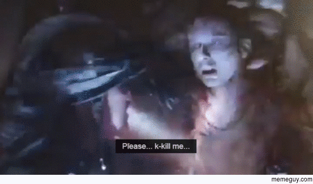 The plungers reaction when being turned human again at the end of Beauty and the Beast