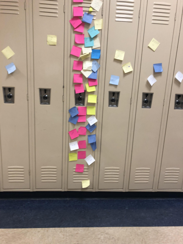 The popular girls locker on valentines day