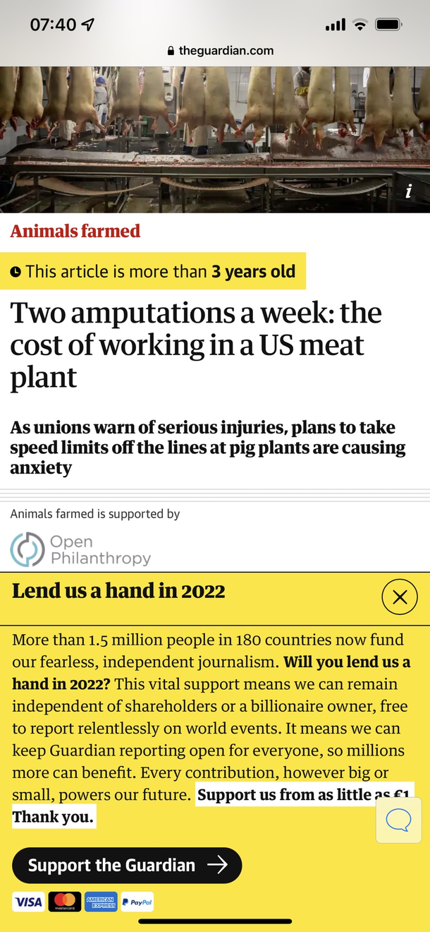 The popup and article seems related