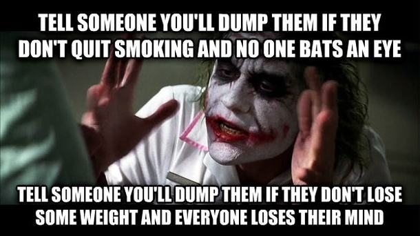 The post about the boyfriend threatening to dump his girlfriend got me thinking