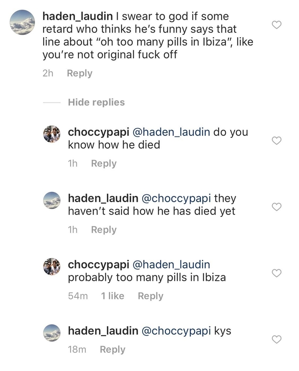 The post was a photo of avicii