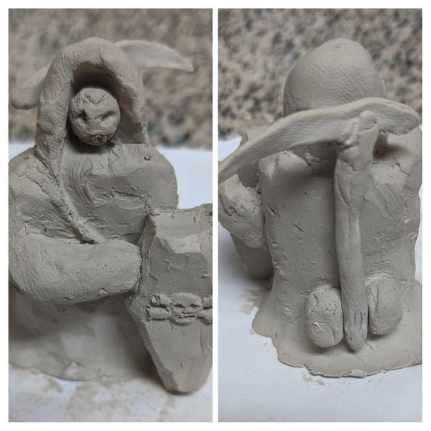 The product of a first date that started with indoor skydiving and ended with us sculpting clay at a cafe my first go at sculpting
