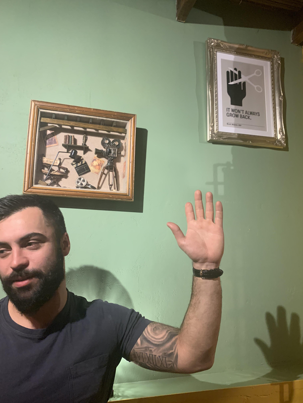 The restaurant we went to had this funny picture in My disabled friend was bullied into this