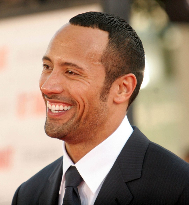 The rock used to look like he had stolen his hair from a man with a much smaller head